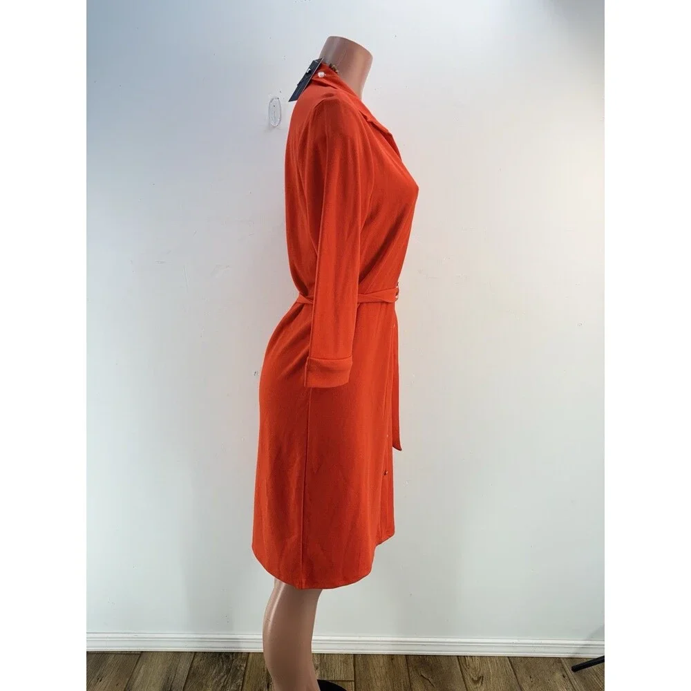 NWT Adrienne Vittadini Dress Womens M Orange Bottoms Stretch - Picture 2 of 11